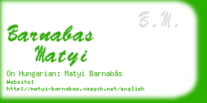 barnabas matyi business card