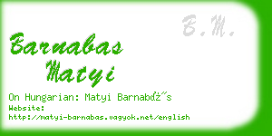 barnabas matyi business card